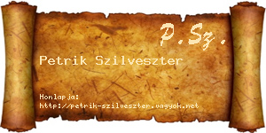 Petrik Szilveszter névjegykártya